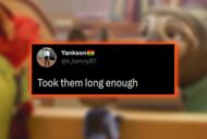 A fan's reaction to the announcement of Zootopia's sequel (Image via Twitter/Sportskeeda)